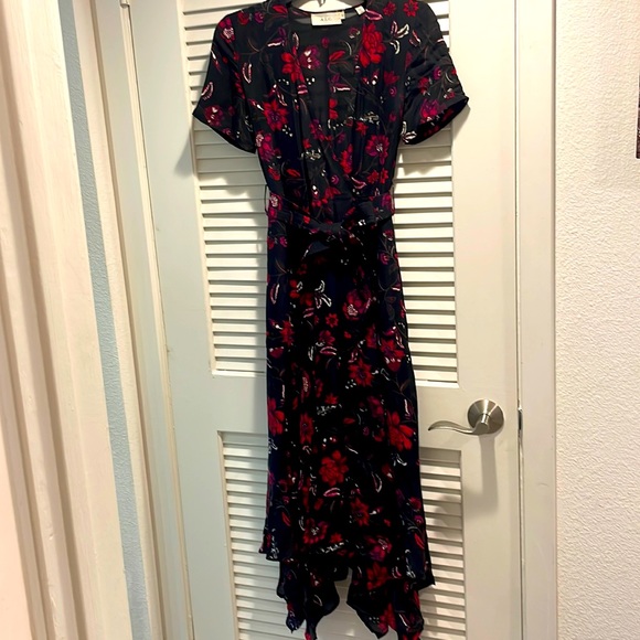 A.L.C. Dresses & Skirts - A.L.C. Navy Dress with Red Floral Print